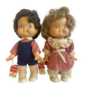 Vintage Campbell's Soup Kids Dolls Boy &‎ Girl Set Special Edition Vinyl 1988